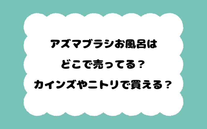 アズマブラシお風呂はどこで売ってる？カインズやニトリで買える？