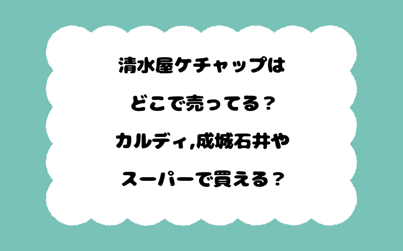 清水屋ケチャップはどこで売ってる？カルディ,成城石井やスーパーで買える？