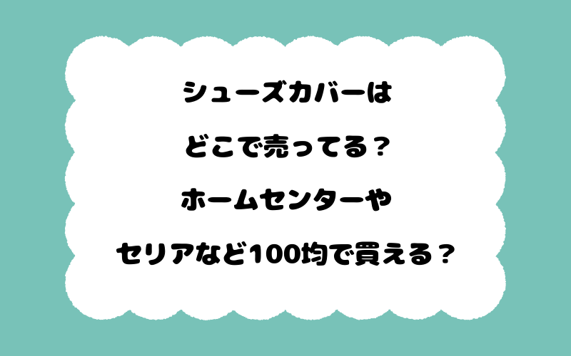 シューズカバーはどこで売ってる？ホームセンターやセリアなど100均で買える？