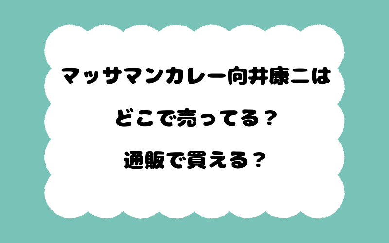マッサマンカレー向井康二はどこで売ってる？通販で買える？