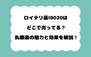 ロイテリ菌l8020はどこで売ってる？乳酸菌の魅力と効果を解説！